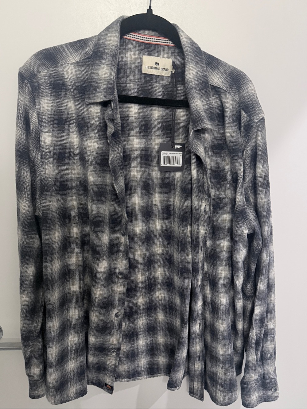 The Normal Brand Men's Casual Button-Down Shirt in Black and White Plaid
